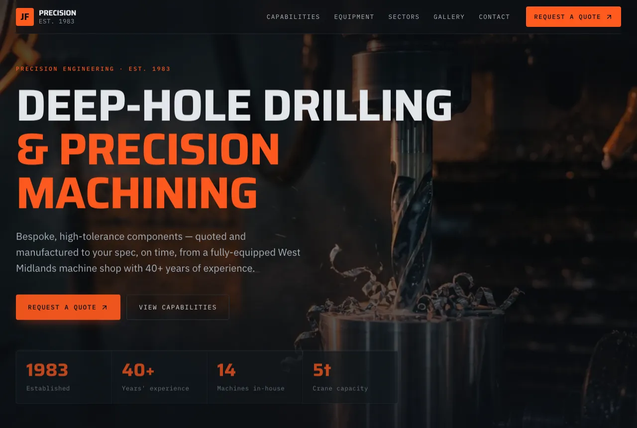 J & F Precision website